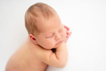 Cute newborn dreaming