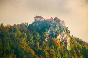 Bled castle above Lake Bled in Slovenia.