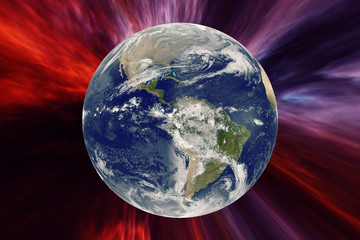 Abstract space background with earth. The elements of this image furnished by NASA.
