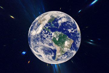 Abstract space background with earth. The elements of this image furnished by NASA.