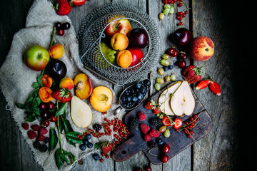 fruits and berries on the table