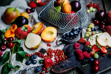 fruits and berries on the table
