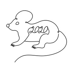 Symbol of the New Year drawn by one continuous line.