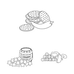 Isolated object of taste and crunchy symbol. Collection of taste and cooking stock vector illustration.