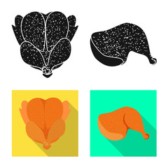 Vector design of product and poultry symbol. Collection of product and agriculture stock vector illustration.