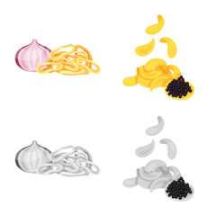 Isolated object of taste and seasonin icon. Collection of taste and organic stock vector illustration.