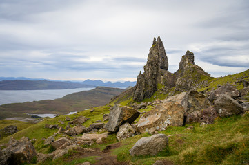 Old mann of storr on the isle of skye, scotland