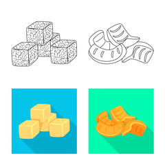 Vector illustration of Oktoberfest and bar symbol. Set of Oktoberfest and cooking stock vector illustration.