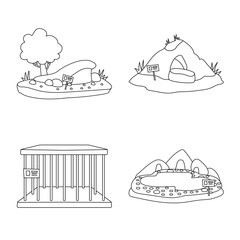 Vector design of entertainment and forest symbol. Set of entertainment and park stock symbol for web.