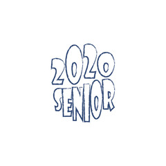 Stylish design for printing on high school graduation clothes. The senior design in the form of a print on a t-shirt. Logo on a light background for graduation.