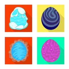 Vector design of story and big sign. Collection of story and prehistoric vector icon for stock.