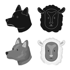 Vector illustration of agriculture and breeding logo. Set of agriculture and organic stock symbol for web.