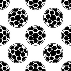 Obraz premium Football Icon Seamless Pattern, Soccer Ball Seamless Pattern