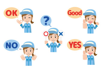 作業員　女性　OK　NG　フキダシ