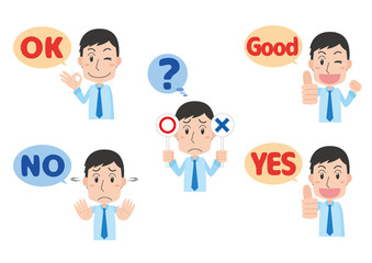 男性　スーツ　ワイシャツ　会社員　OK　NG　フキダシ