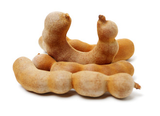 Tamarind on white background