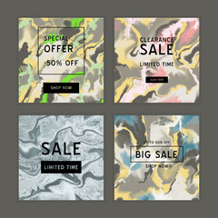 Sale marble vector template