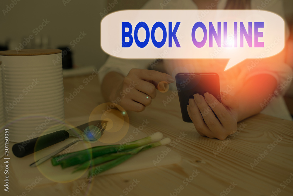 Poster handwriting text book online. conceptual photo booklike form that is only available to read on the i