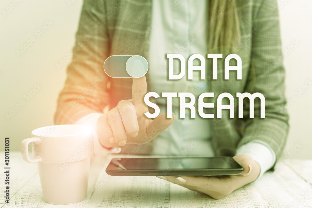 Poster text sign showing data stream. business photo text sequence of digitally encoded coherent signals us