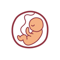 fetus doodle icon, vector illustration