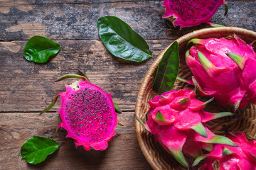 .Dragon fruit In the basket