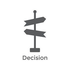 Arrow, directional way sign depicting making a decision or choice icon vector