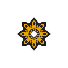 Aboriginal art dots painting icon logo design vector template