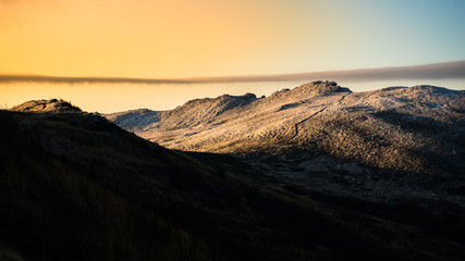 Obraz premium Sunrise in the mountains. Bieszczady Mountains. Poland