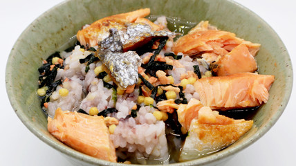 Japanese Salmon Rice Bowl, Sake Ochazuke