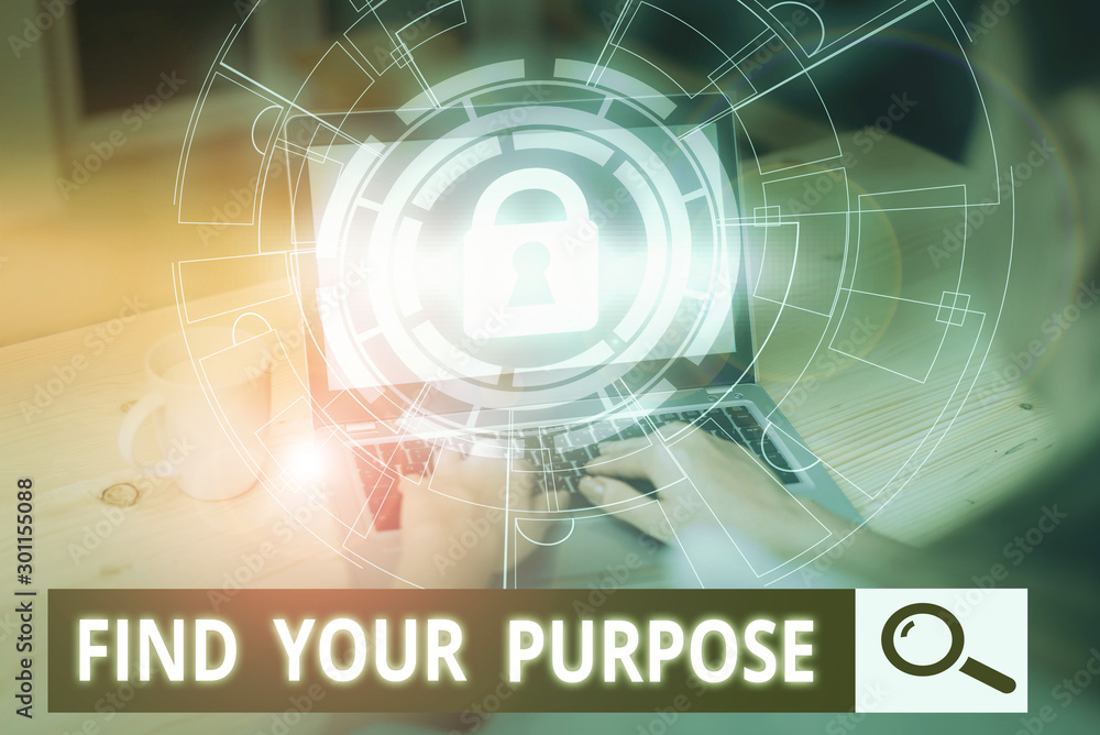 Poster writing note showing find your purpose question. business concept for reason for something is done o