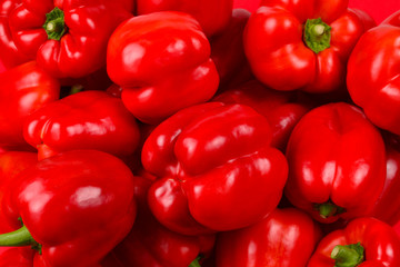 Fresh red bell pepper background.