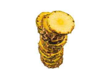 Pineapple slices isolated on white.