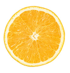 Fresh orange slice isolated on white background
