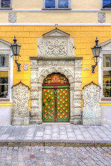 House of the Blackheads door in old Tallinn, Estonia