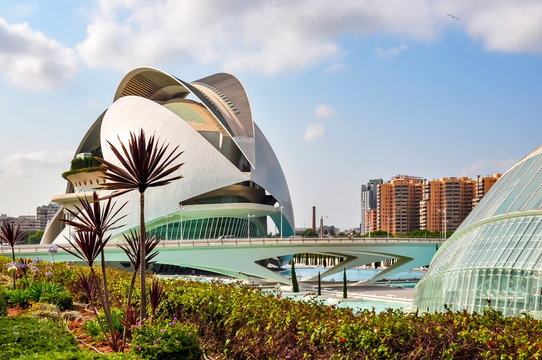 Valencia, Spain - June 2019: City of Arts and Sciences by Santiago Calatrava