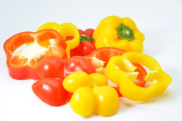 sweet and fresh peppers on a plate