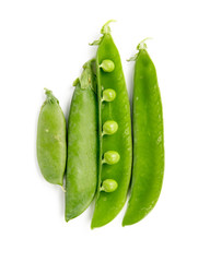 Pods with Peas isolated