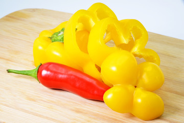 sweet and fresh peppers on a plate