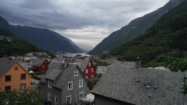 beautiful norwegian landscape with fjord in Odda city