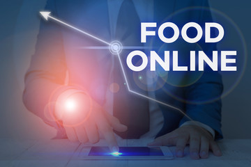 Word writing text Food Online. Business photo showcasing most convenient way for customers to purchase food online © A