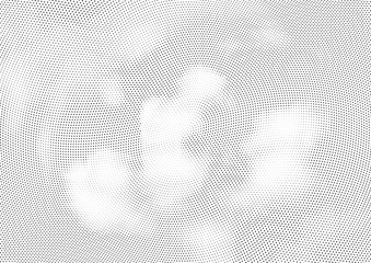 Abstract halftone wave dotted background. Halftone twisted grunge pattern, dot, circle.  Vector modern optical halftone pop art texture for poster, business card, cover, label mock-up, sticker layout