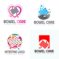 Fototapeta premium Collection of medical and health logos for clinics, icons of human organs, heart, intestines, lungs, kidneys, vector elements