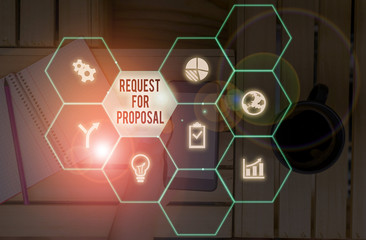 Word writing text Request For Proposal. Business photo showcasing document contains bidding process by agency or company