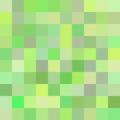 Seamless pattern. Geometrical square background. Green colors. Pixel art style. Vector tile. Abstract illustration.