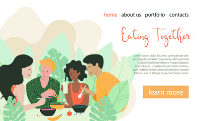 Friends Eating together