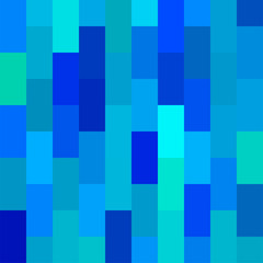 Seamless pattern. Geometrical square background. Blue colors. Pixel art style. Vector tile. Abstract illustration.