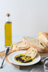 Balsamic vinegar and oil.