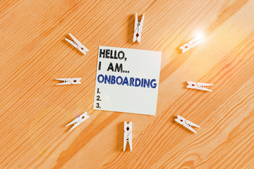 Word writing text Hello I Am Onboarding. Business photo showcasing telling demonstrating that you...