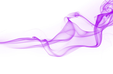 Purple smoke motion abstract on white background