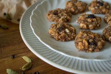 Food photography of raw food apple cinnamon cookies
